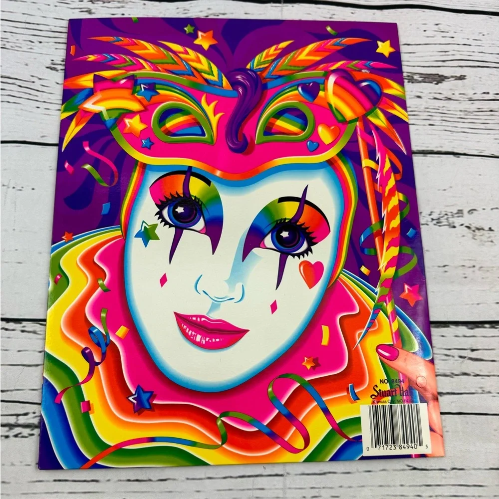 1990 Lisa Frank Rainbow Masquerade Wall Art Print - Vibrant Multicolor